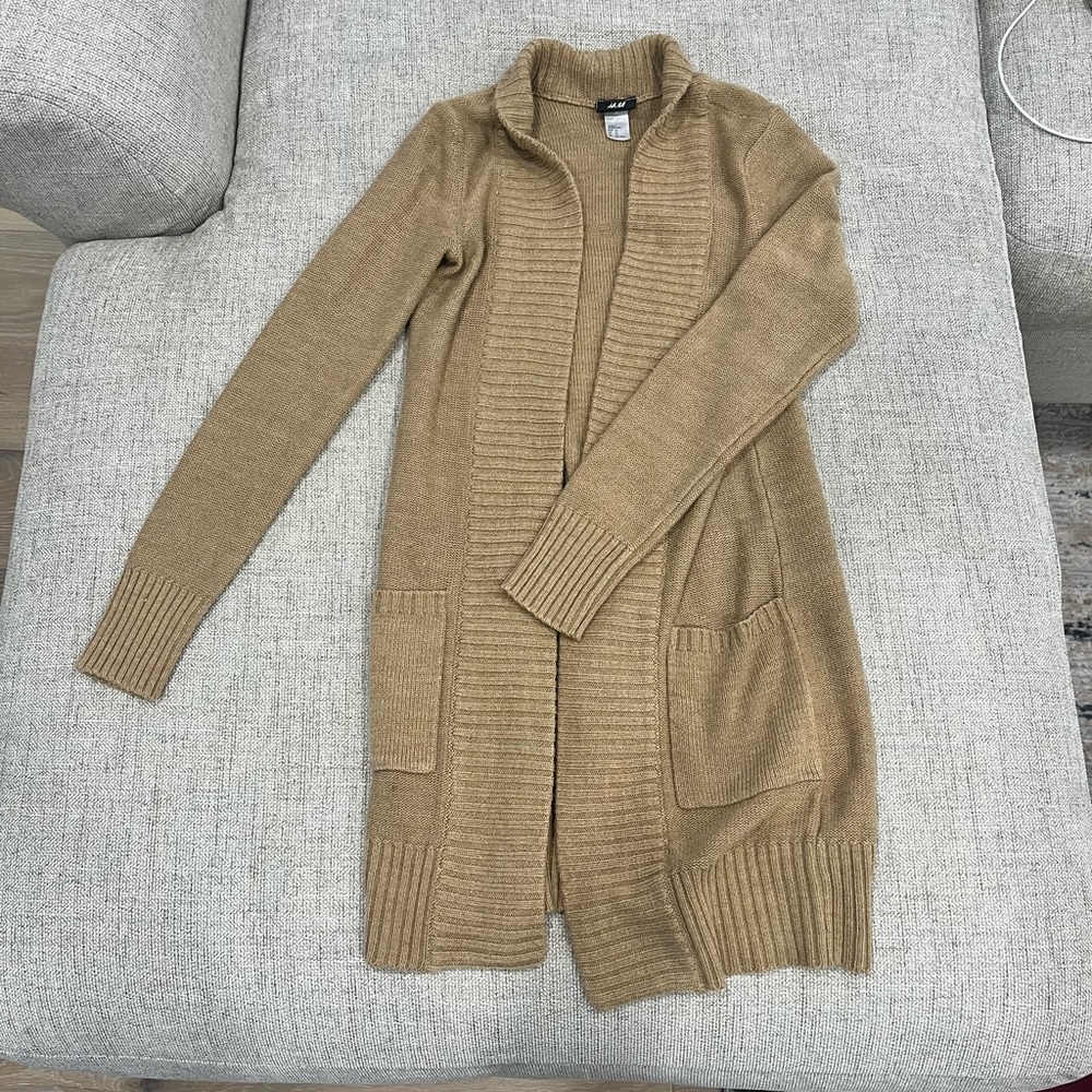 Open Knit Tan Cardigan